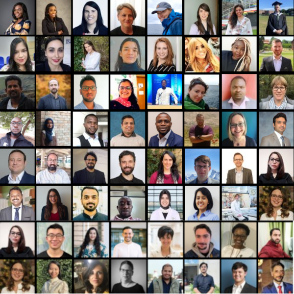 Headshots of 81 Global Academy researchers from their researcher pages. 